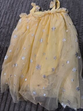 Baby Starters Pale Yellow Tulle Skirt with Silver Stars